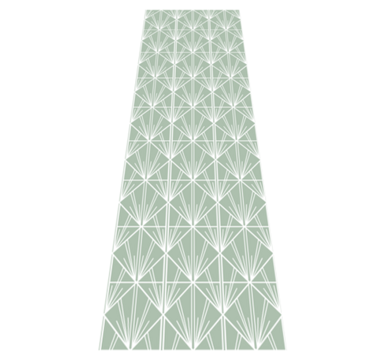 Tappeto vinile geometrico arte moderna verde e bianco - TenStickers