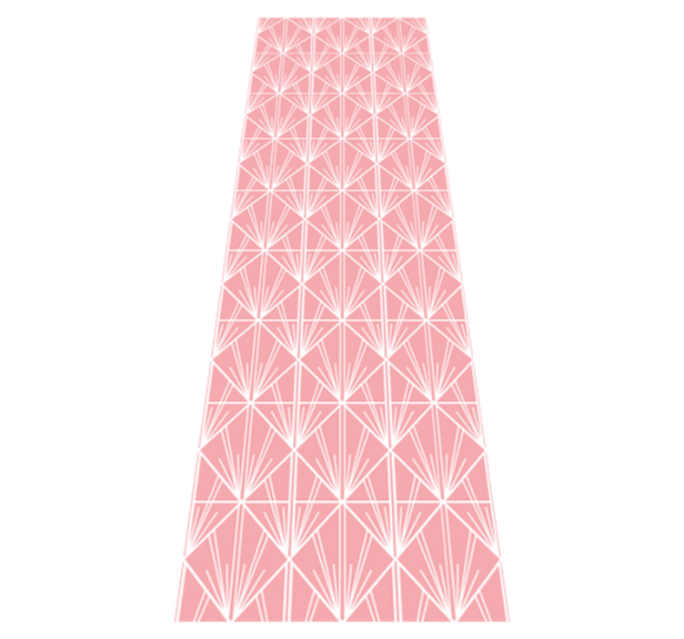 Tappeto vinile geometrico motivo deco rosa e bianco - TenStickers