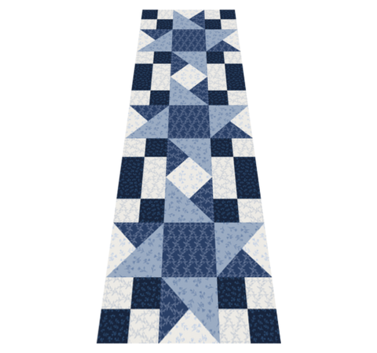 Tappeto vinile geometrico design triangolo blu stellato - TenStickers
