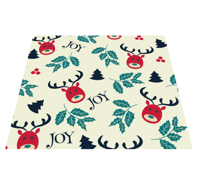 Tappeto vinile natale gioia e renne - TenStickers