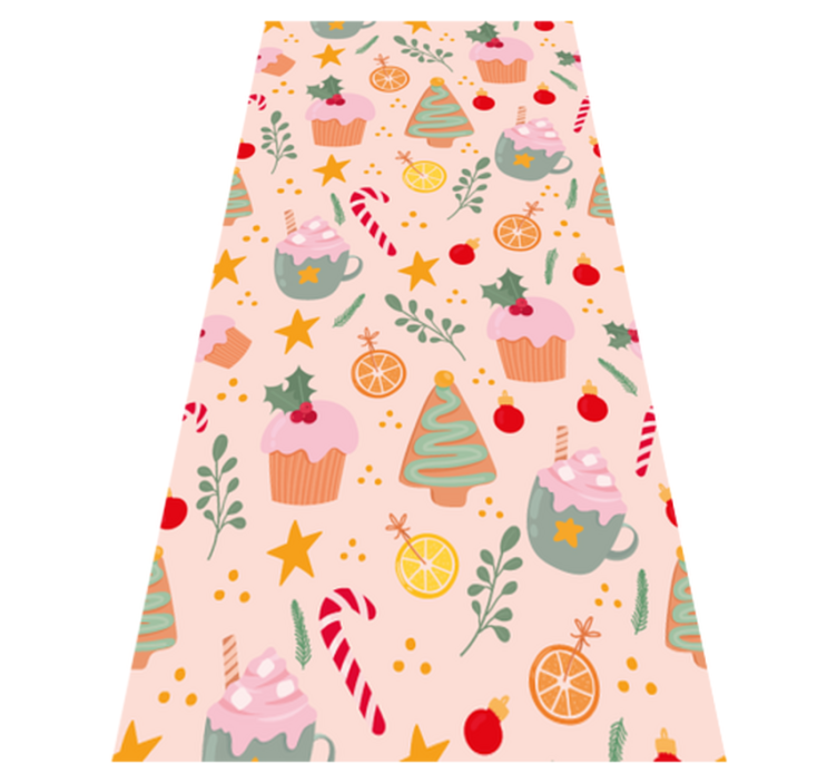 Tappeto vinile natale bastoncini e alberi di natale - TenStickers