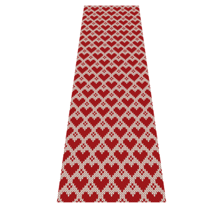 Tappeto vinile natale motivo cuori maglione lavorato - TenStickers