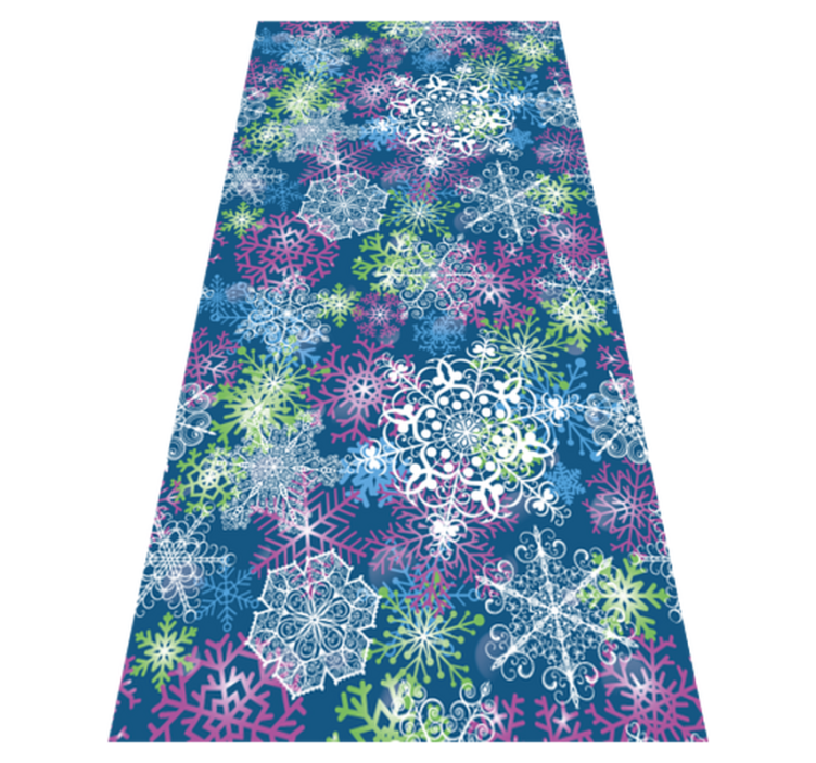 Tappeto vinile natale fiocchi di neve illuminati blu - TenStickers