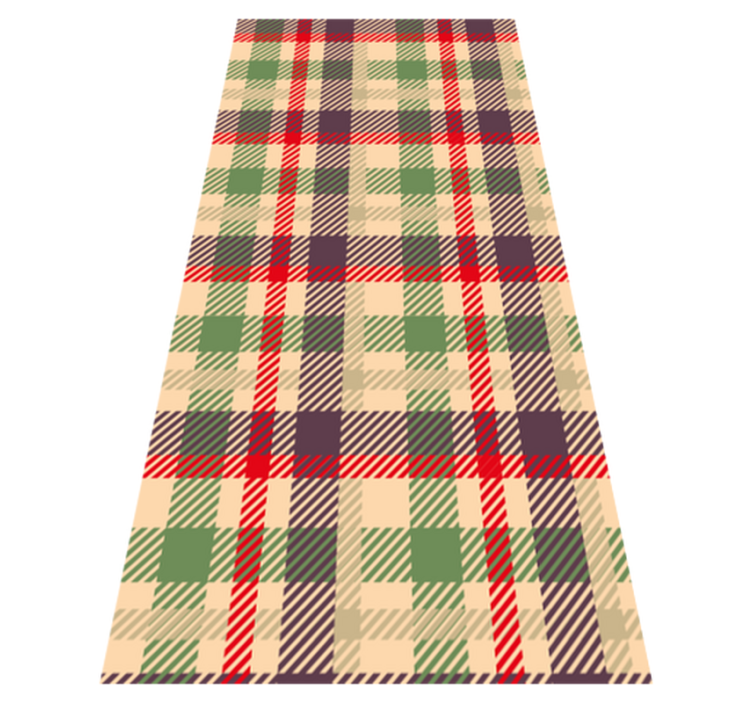 Tappeto vinile natale tartan rosso e verde - TenStickers