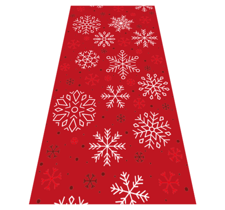 Tappeto vinile natale fiocchi di neve su fondo rosso - TenStickers