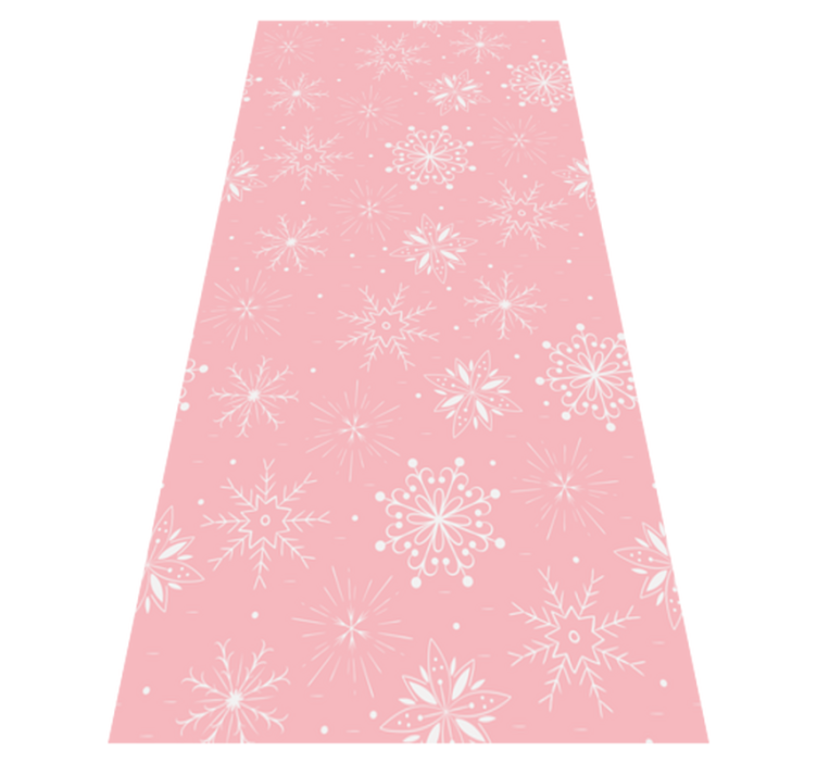 Tappeto vinile natale fiocchi bianchi su sfondo rosa - TenStickers