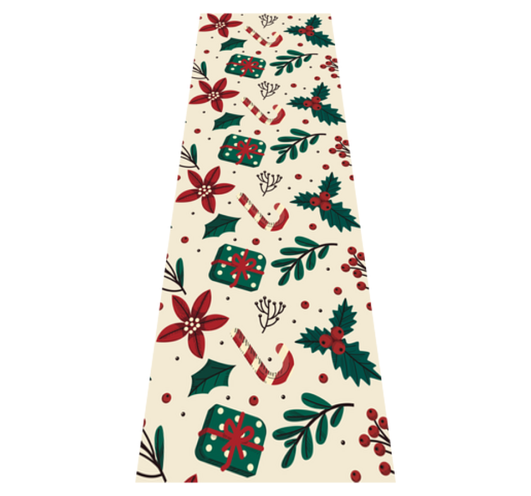 Tappeto vinile natale motivo vintage rosso e verde - TenStickers