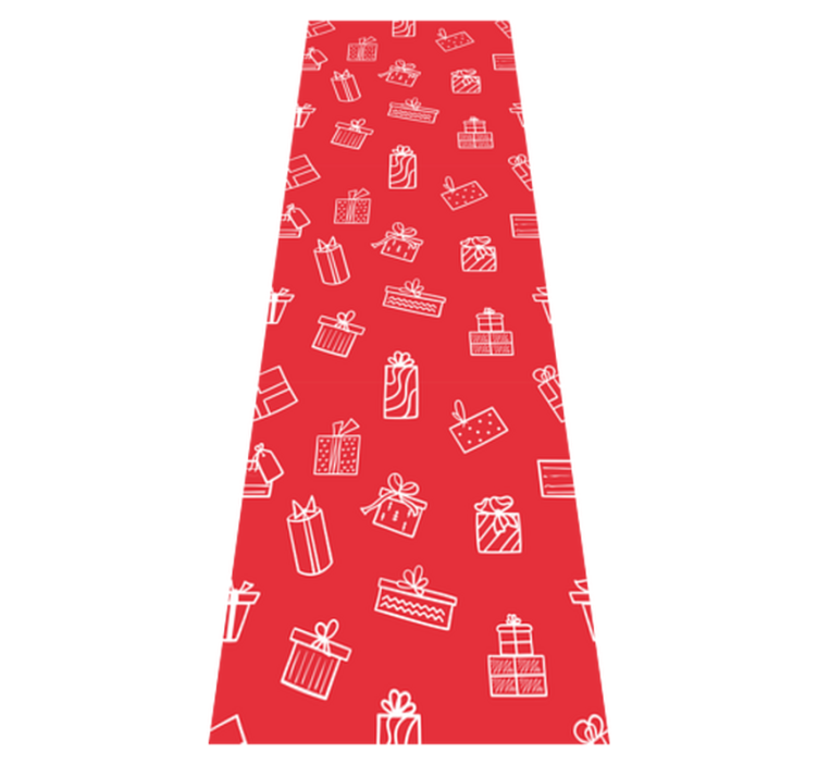 Tappeto vinile natale regali bianchi su sfondo rosso - TenStickers