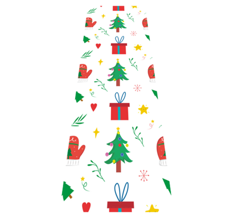Tappeto vinile natale regali colorati e guanti - TenStickers