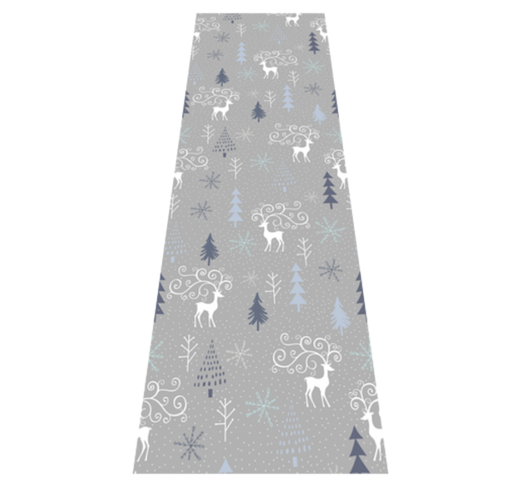 Tappeto vinile natale motivo renne e alberi bianchi - TenStickers