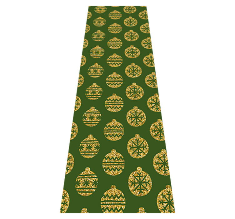 Tappeto vinile natale gioielli dorati su sfondo verde - TenStickers