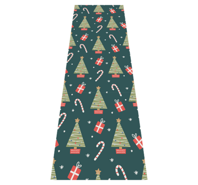 Tappeto vinile natale motivo colorato con alberi e regali - TenStickers