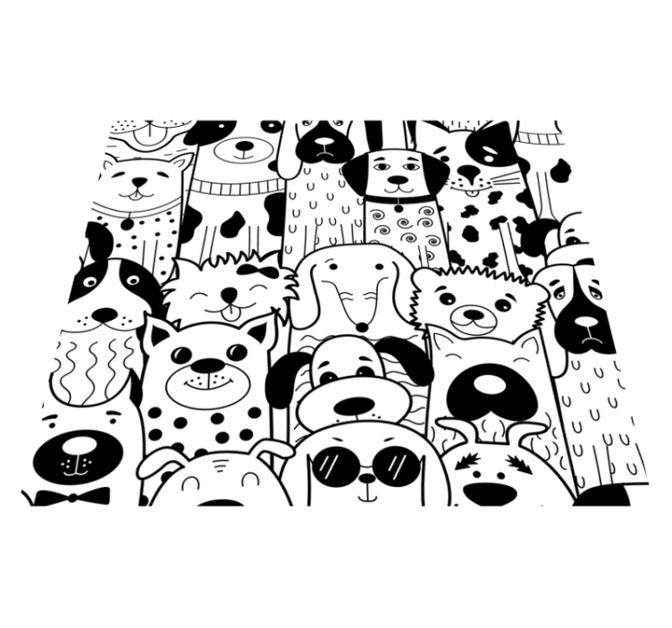 Tappeto vinile camera da letto motivo cani - TenStickers