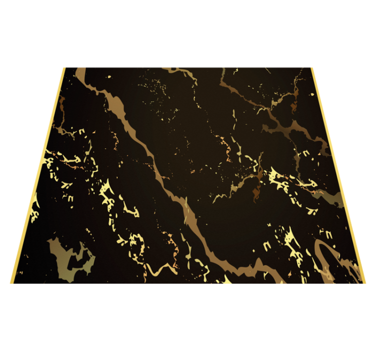 Tappeto vinile camera da letto texture marmo nero oro - TenStickers