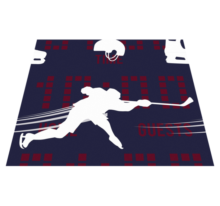 Tappeto vinile camera da letto giocatore di hockey - TenStickers