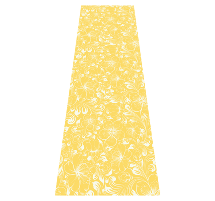 Tappeto vinile camera da letto stile floreale giallo - TenStickers