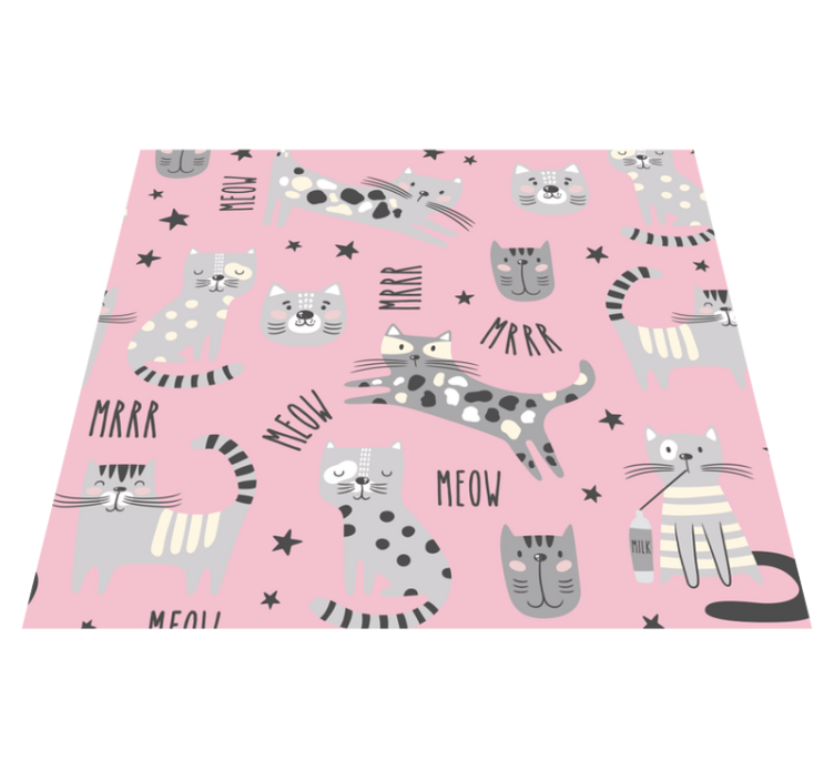 Tappeto vinile camera da letto gatti stilosi - TenStickers