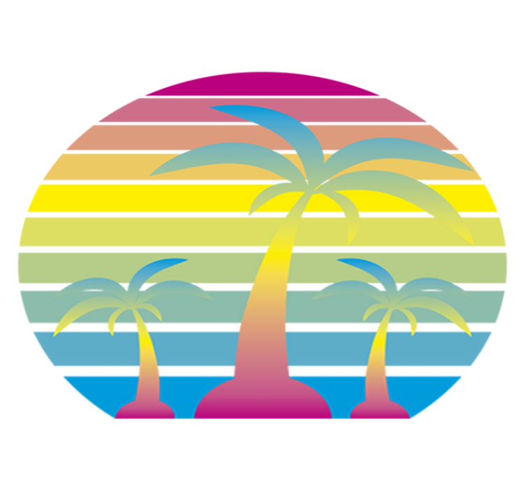 Tappeto vinile natura tramonto vintage anni 80 - TenStickers