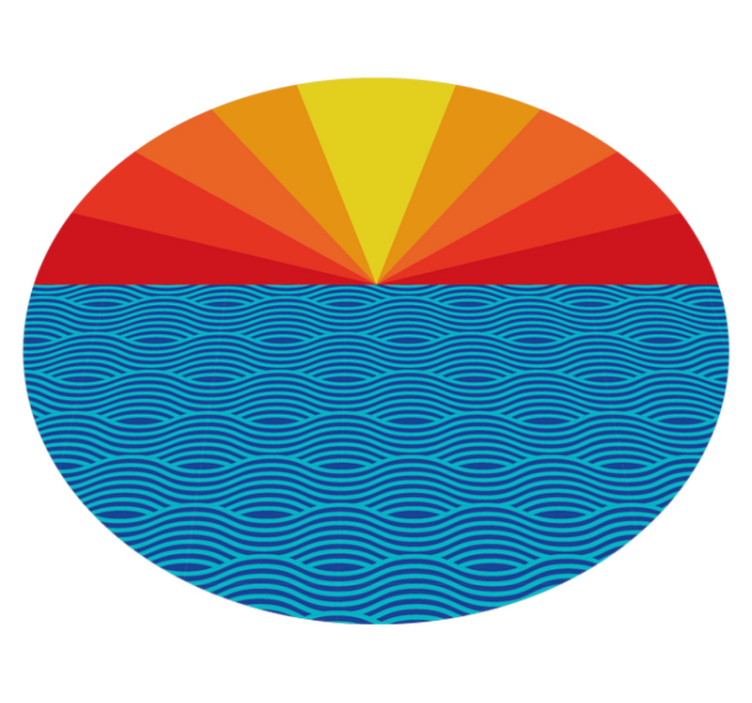 Tappeto vinile natura tramonto marino retro - TenStickers