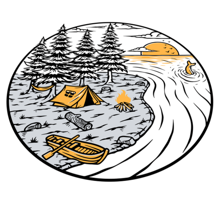 Tappeto vinile natura distintivo paesaggio giallo - TenStickers