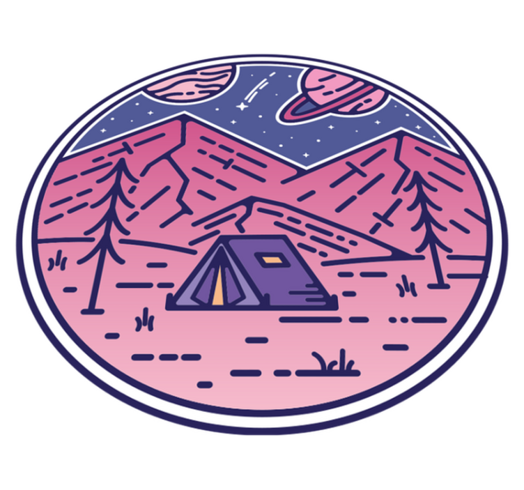 Tappeto vinile natura montagne rosa - TenStickers
