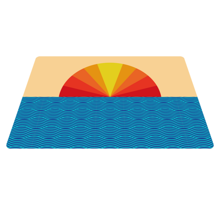 Tappeto vinile natura tramonto vintage laptop - TenStickers