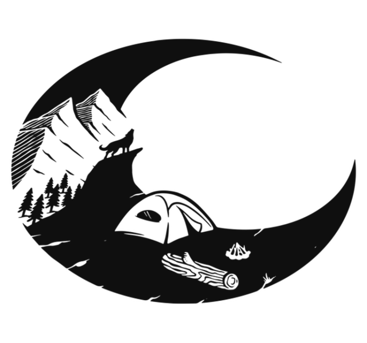 Tappeto vinile natura scena di campeggio montano - TenStickers