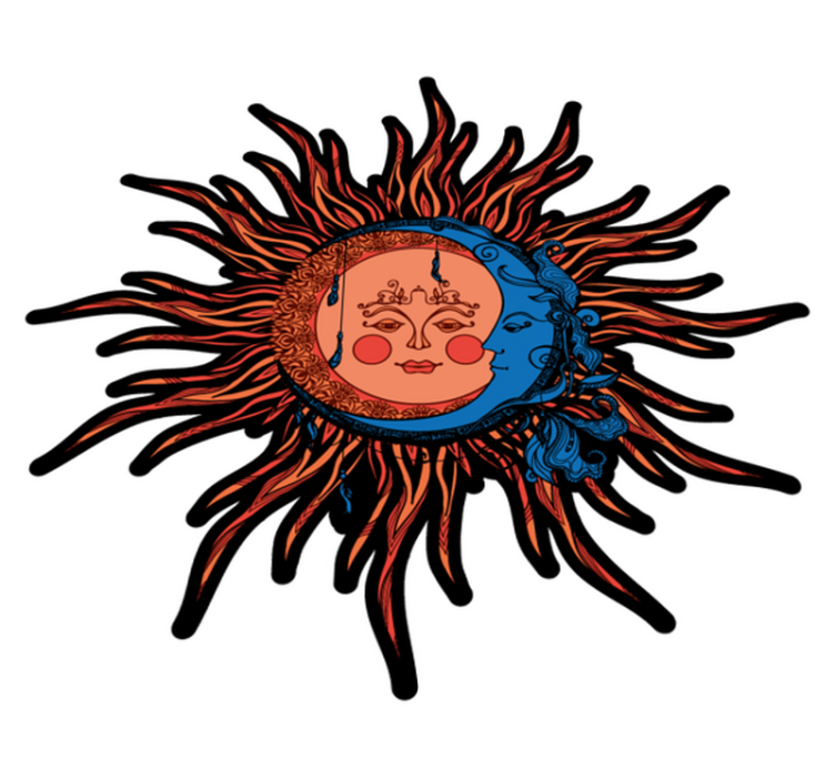 Tappeto vinile natura sole luna celestiale - TenStickers