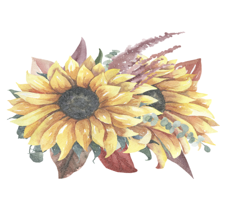 Tappeto vinile natura composizione girasole - TenStickers