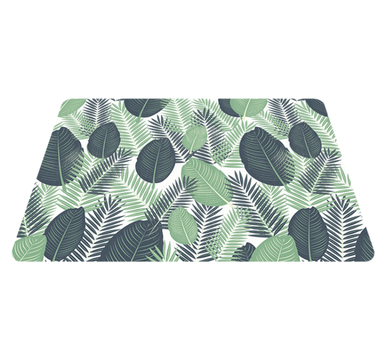 Tappeto vinile fiori vegetazione verde giungla - TenStickers