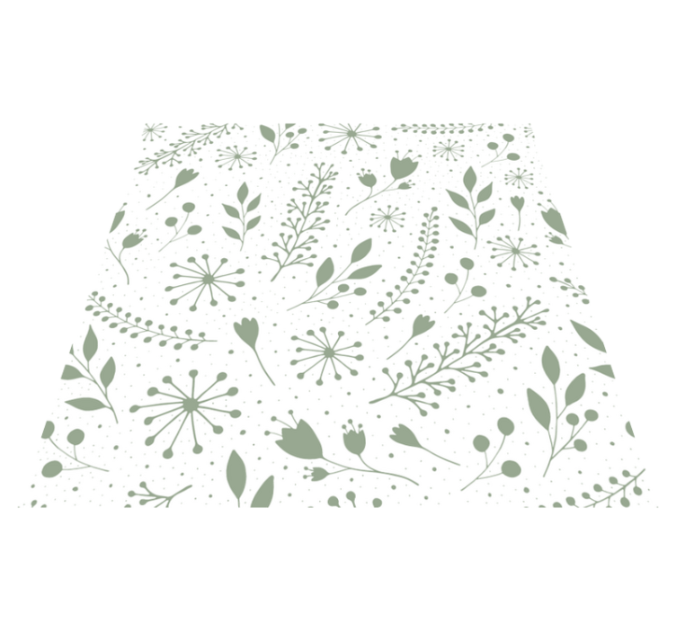 Tappeto vinile fiori foglie verdi e design floreale - TenStickers