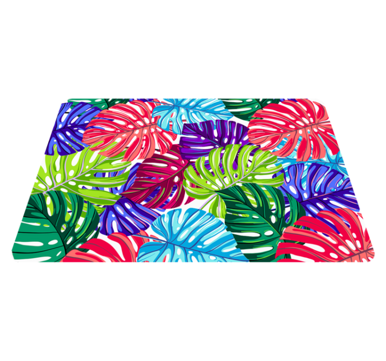 Tappeto vinile fiori monstera tropicale - TenStickers