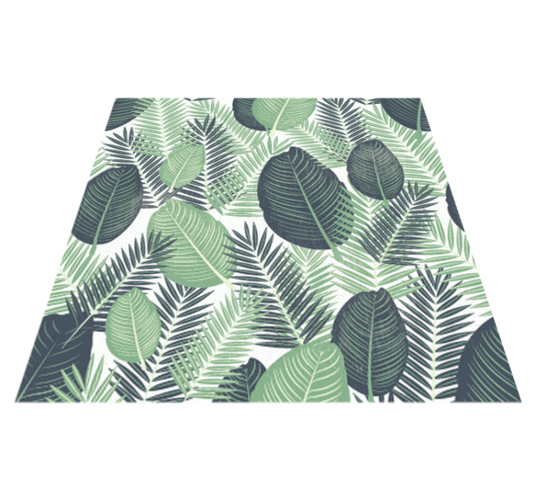 Tappeto vinile fiori foglie di giungla verde - TenStickers