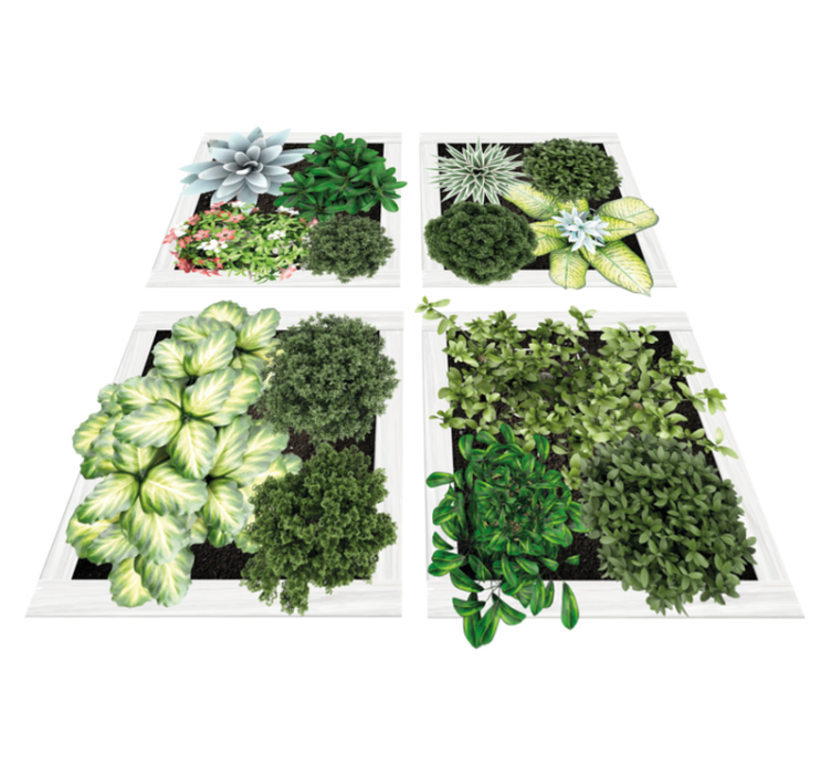 Tappeto vinile fiori piastrelle da giardino verticali - TenStickers