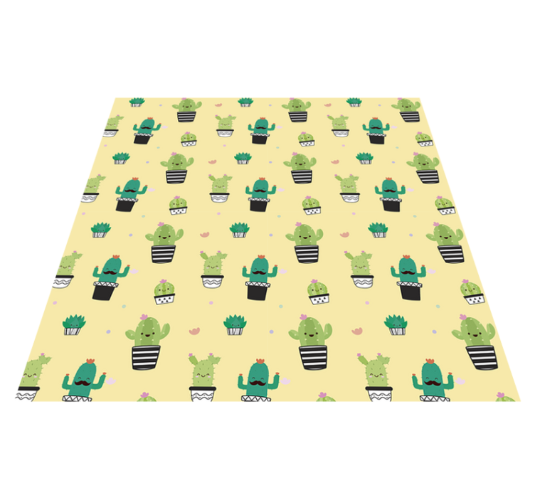 Tappeto vinile fiori cactus disegno motivo - TenStickers