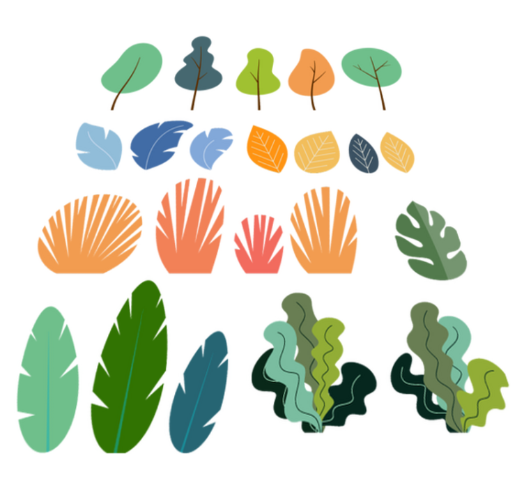 Tappeto vinile fiori foglie di piante tropicali - TenStickers