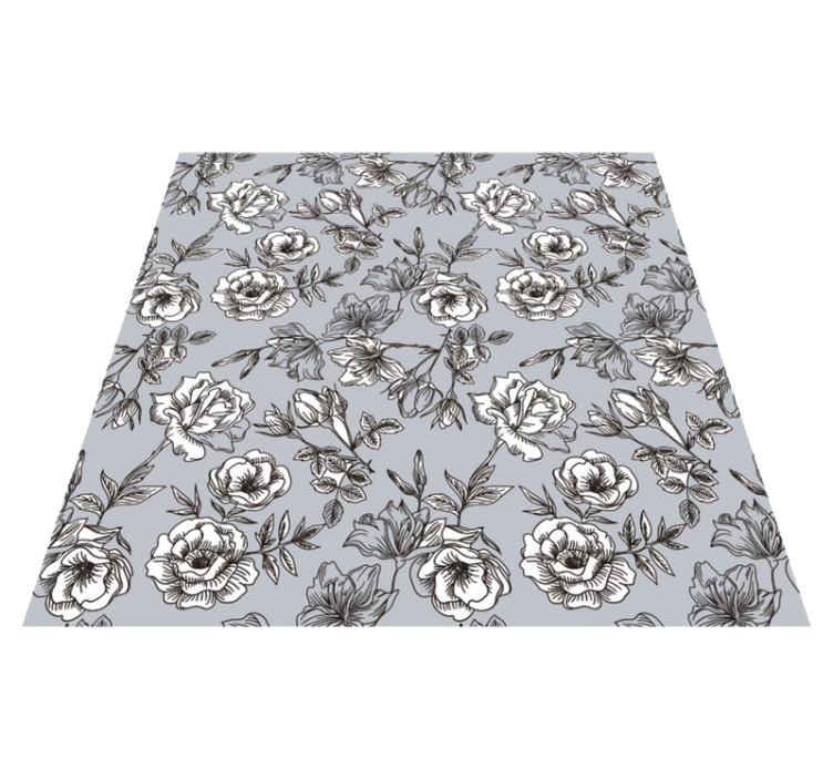Tappeto vinile fiori fiori traslucidi - TenStickers