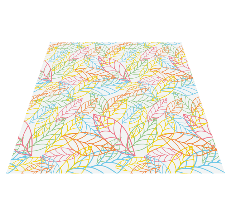 Tappeto vinile fiori design foglie neon colorate - TenStickers