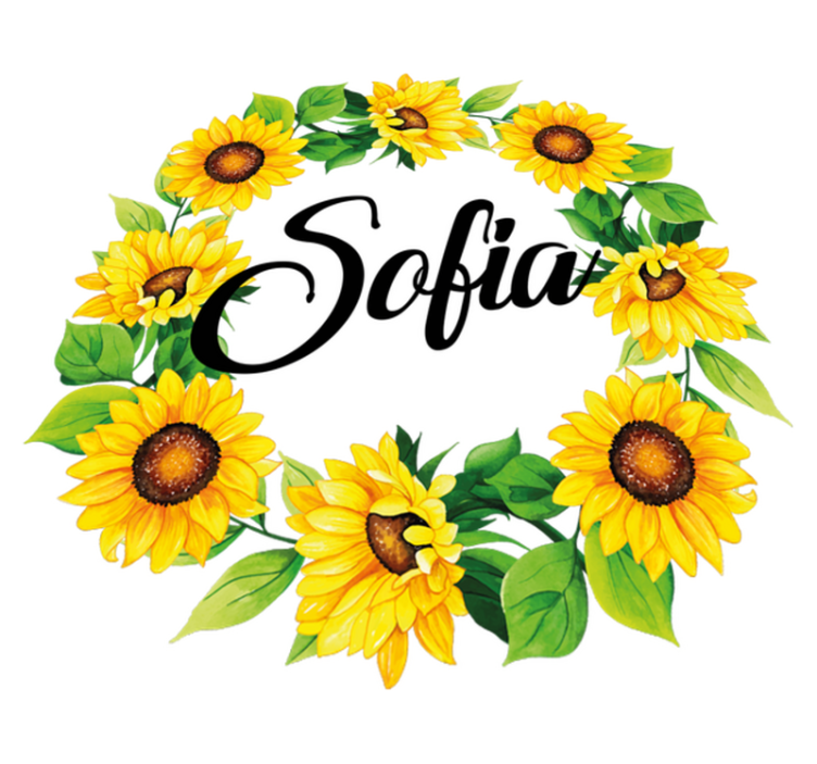 Tappeto vinile fiori corona estiva con nome - TenStickers