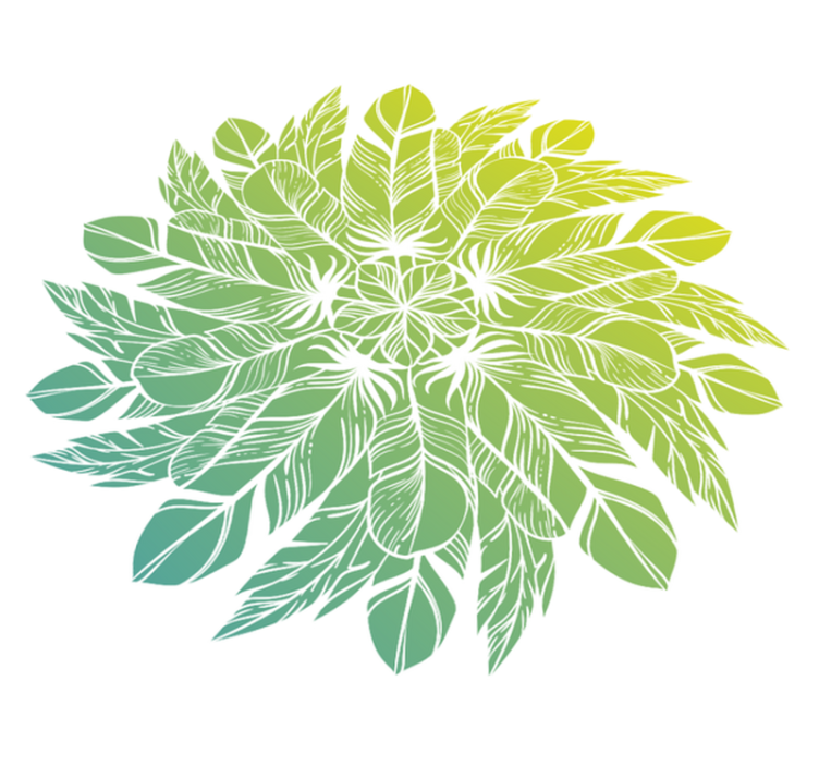 Tappeto vinile fiori motivo circolare foglie - TenStickers