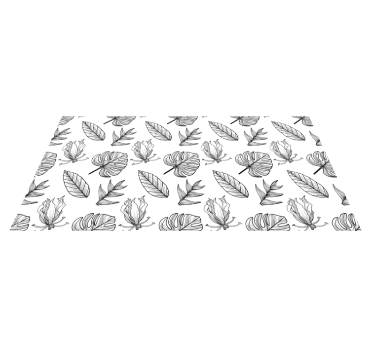 Tappeto vinile fiori motivi di piante verdi - TenStickers