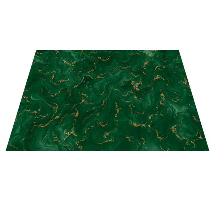 Tappeto vinile camera da letto verde smeraldo e marmo oro - TenStickers