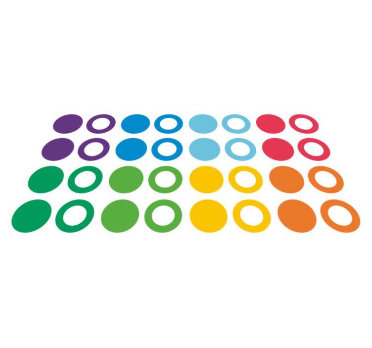 Tappeto vinile geometrico cerchi dai colori arcobaleno - TenStickers
