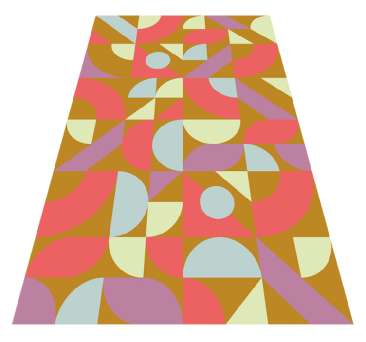 Tappeto vinile geometrico colori retro - TenStickers