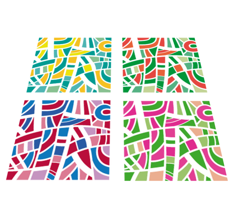Tappeto vinile geometrico piastrelle multicolore - TenStickers