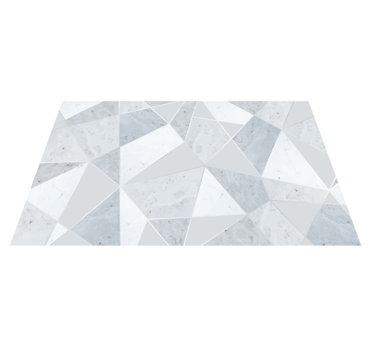 Tappeto vinile geometrico marmo triangolare grigio semplice - TenStickers