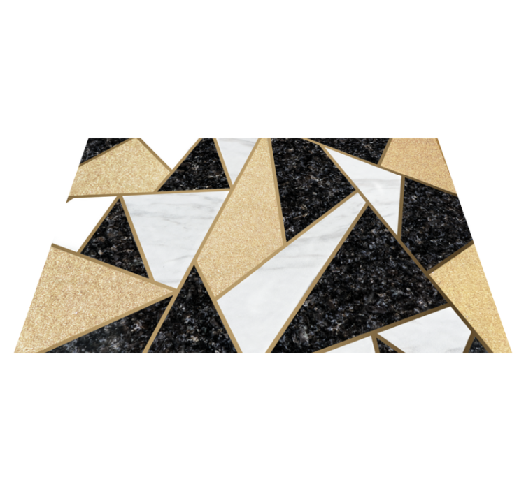 Tappeto vinile geometrico piastrelle marmo bianco e nero - TenStickers