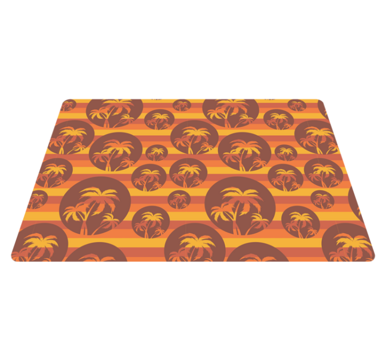 Tappeto vinile geometrico motivo palme e tramonto - TenStickers