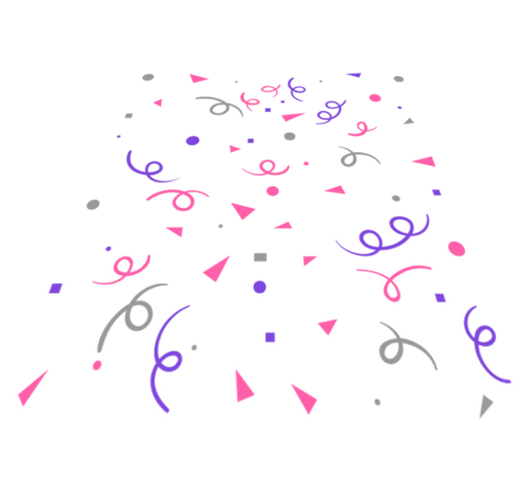 Tappeto vinile geometrico confetti grigio rosa e viola - TenStickers