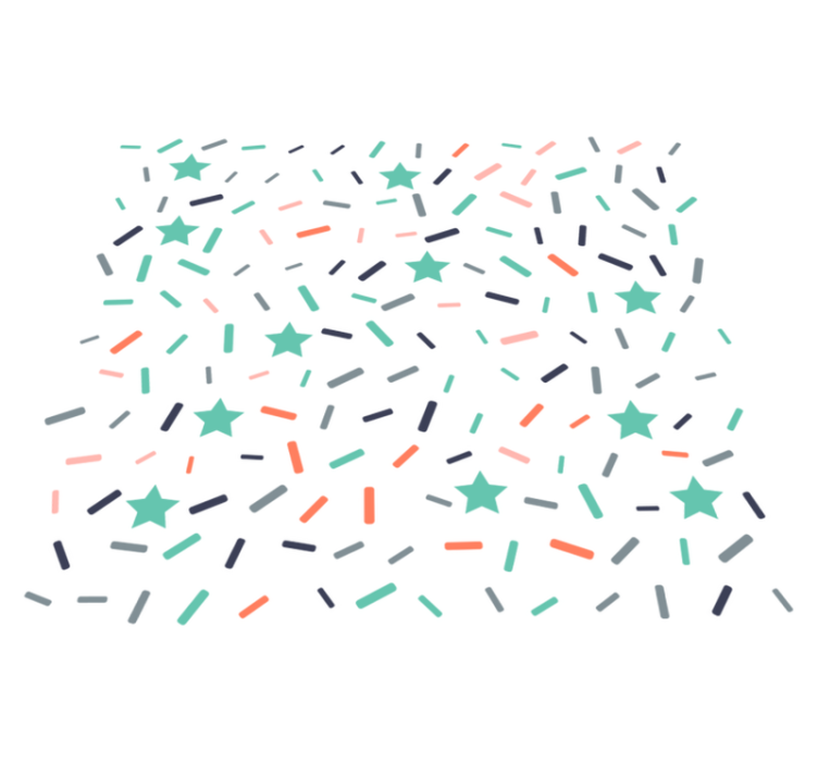 Tappeto vinile geometrico stelle e glitter confetti - TenStickers